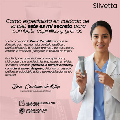 Crema Zero Film elimina espinillas y granos en tiempo récord