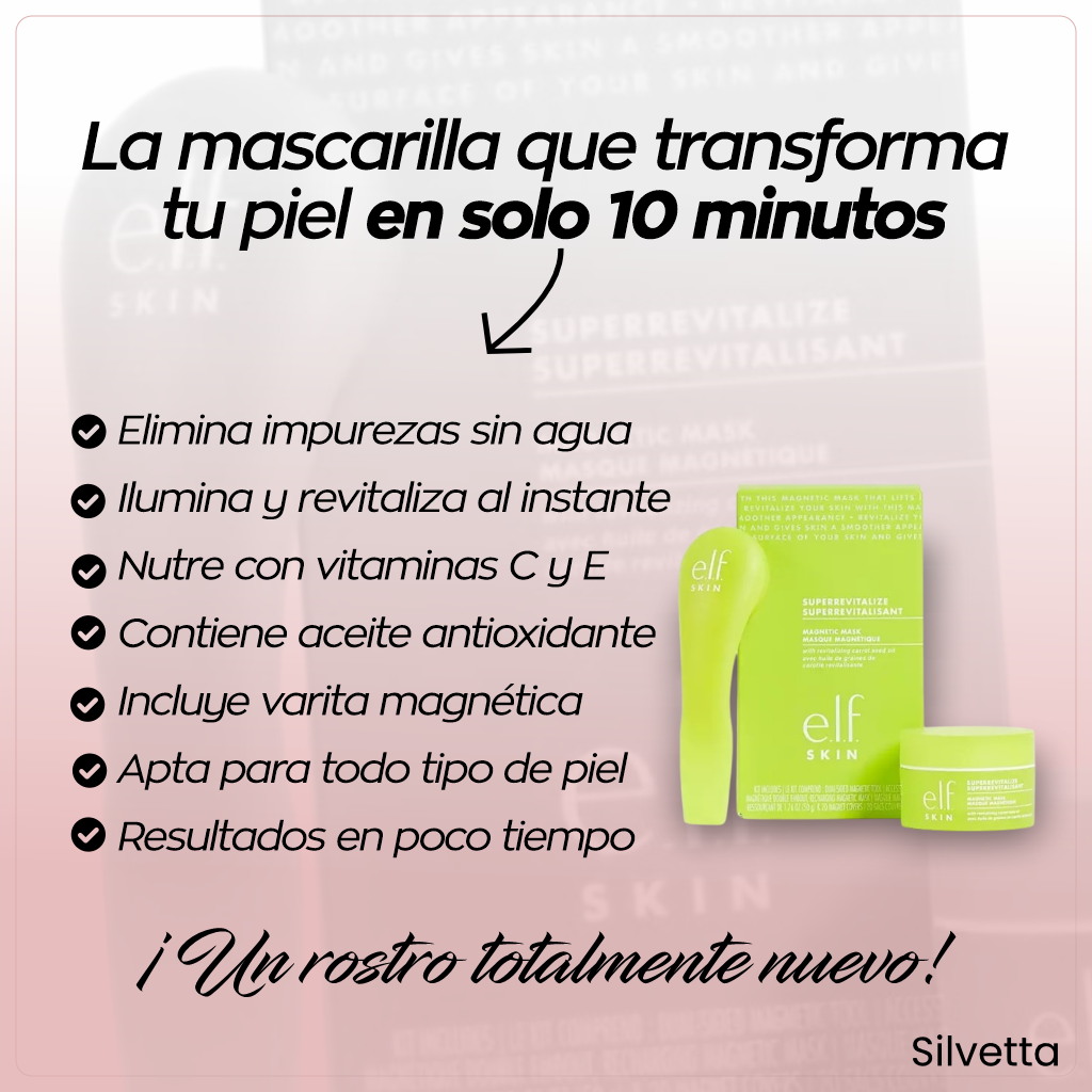 Mascarilla Magnetica Silvetta ELF Limpieza En Segundos