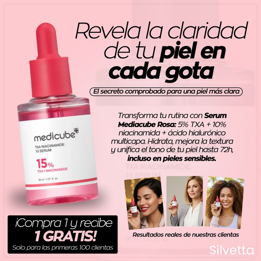 Serum Mediacube Rosa – Luminosidad y piel uniforme en cada gota