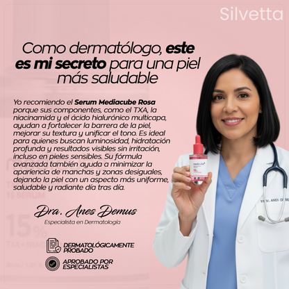 Serum Mediacube Rosa – Luminosidad y piel uniforme en cada gota