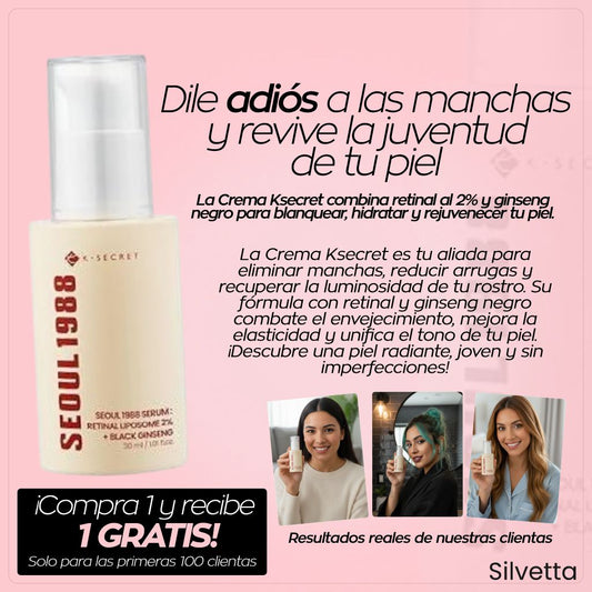 Crema para eliminar machas y blanquear la piel Ksecret